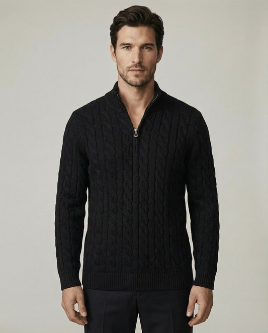 The Heritage Quarter-Zip - Black