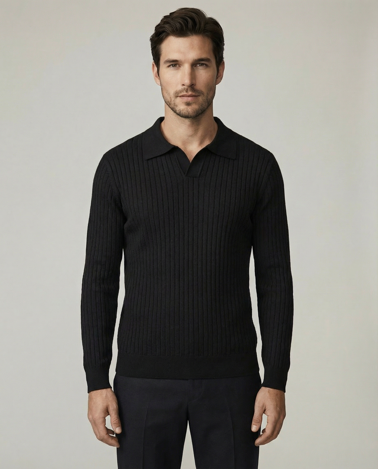 The Kensington Buttoned Polo Knit