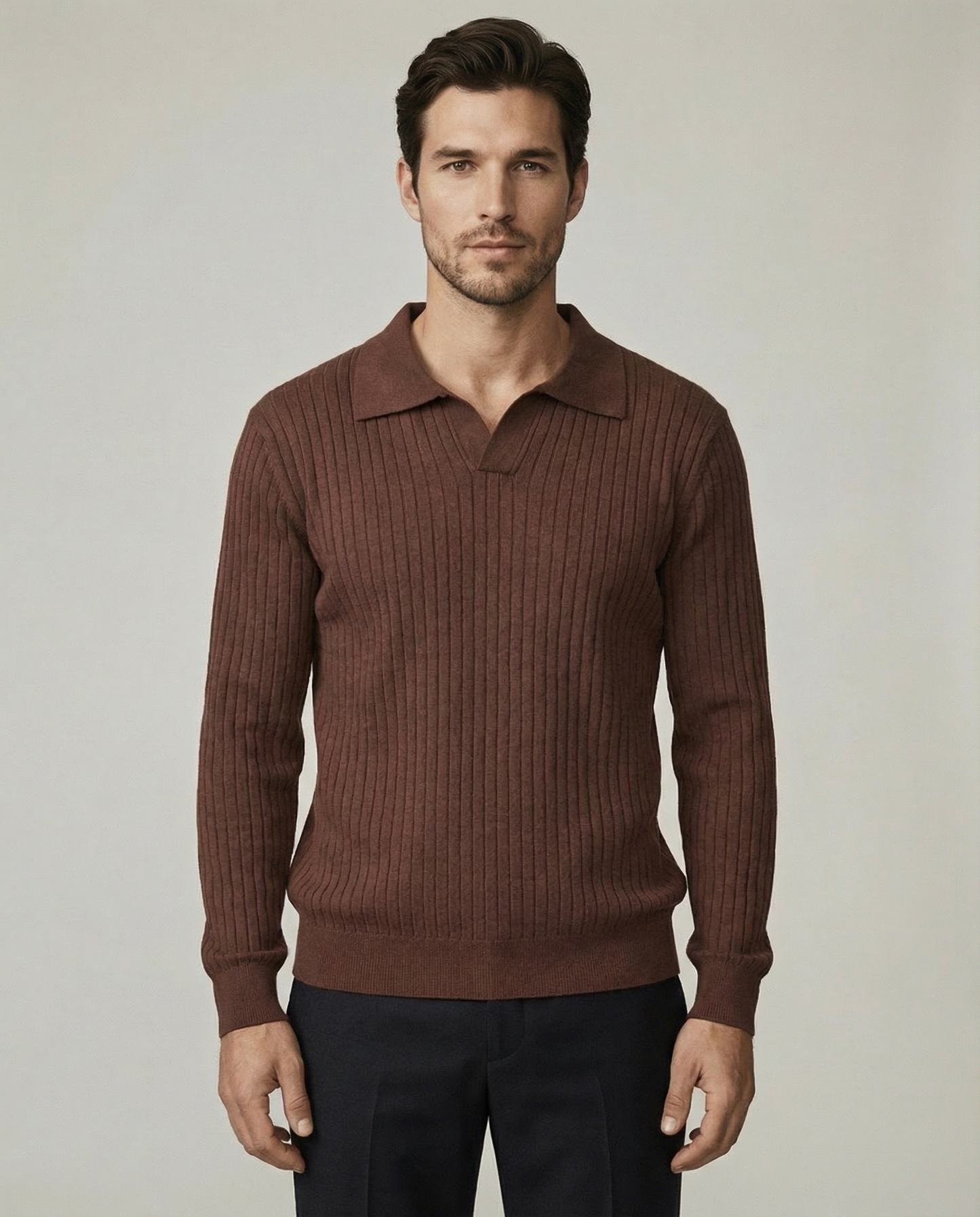 The Kensington Buttoned Polo Knit