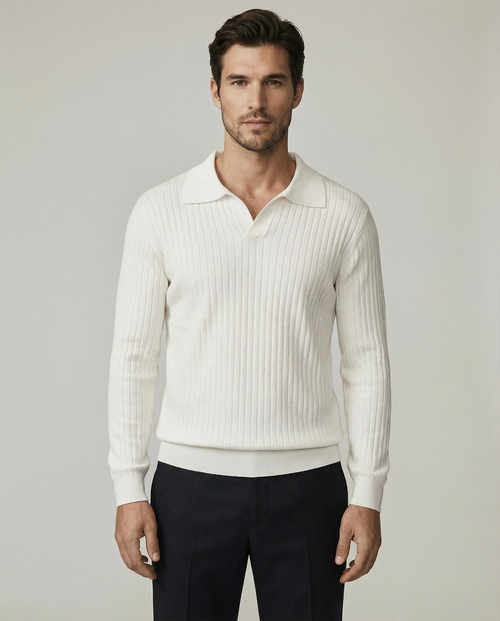 The Kensington Buttoned Polo Knit
