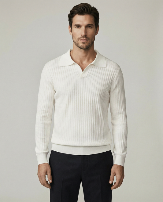 The Kensington Buttoned Polo Knit